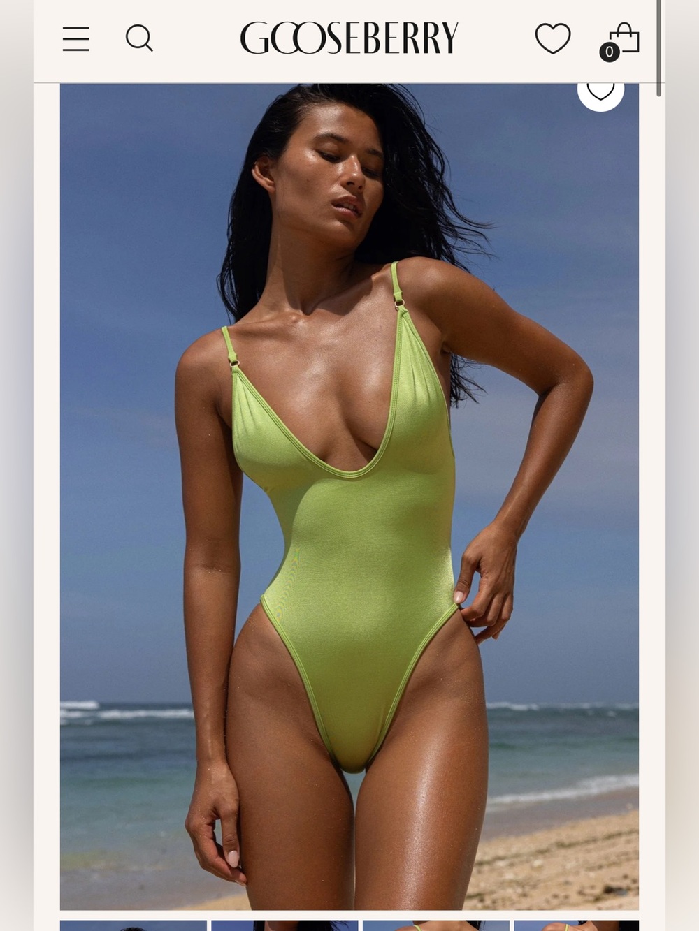 Gooseberry So Chic One Piece Swimsuit in Minty Green Color NWT